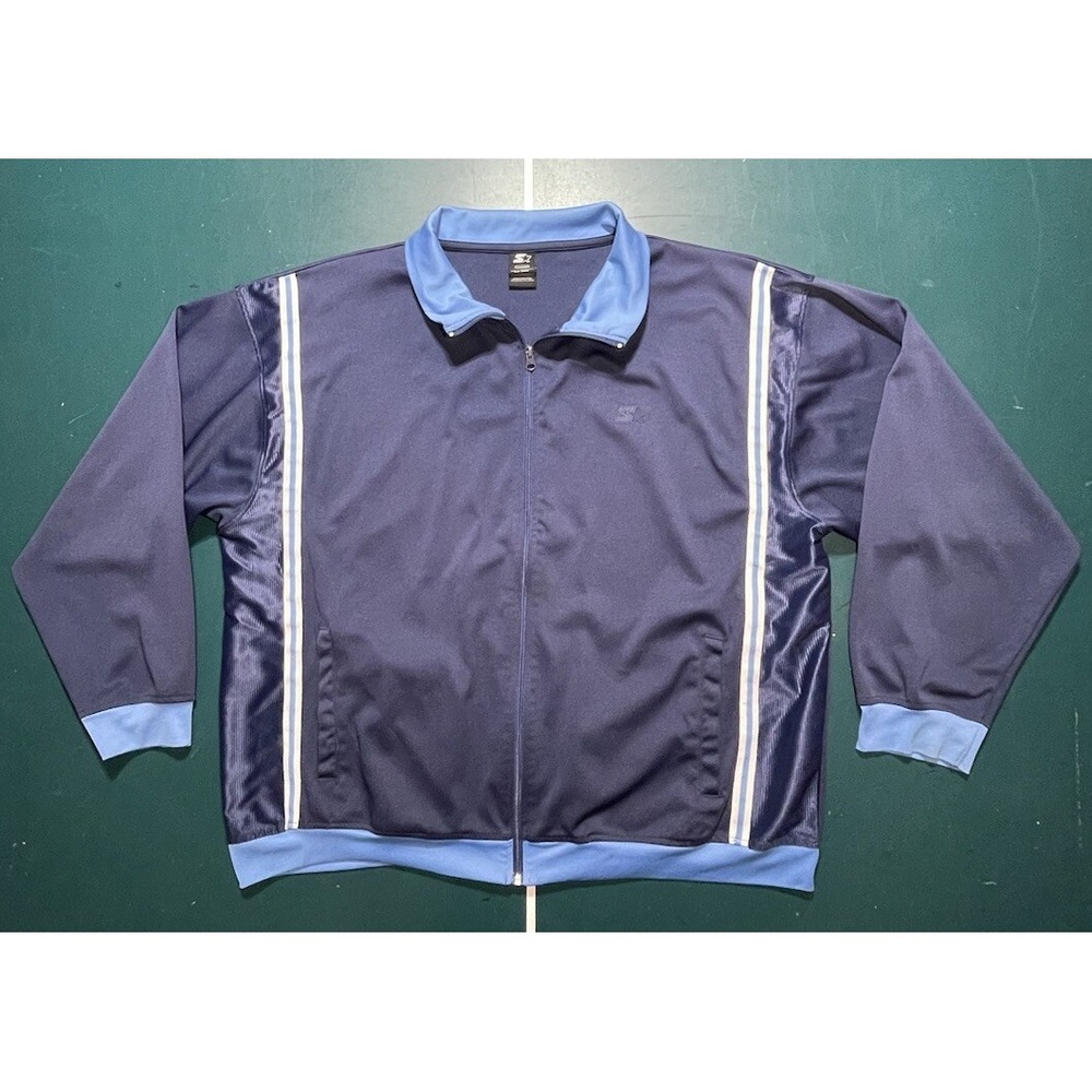 Vintage 90s Silky Starter Track Jacket Windbreaker‎ USA Mens Size XL Light Blue